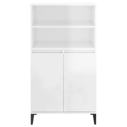 Credenza Bianco Lucido 60x36x110 cm in Legno Multistrato - homemem39