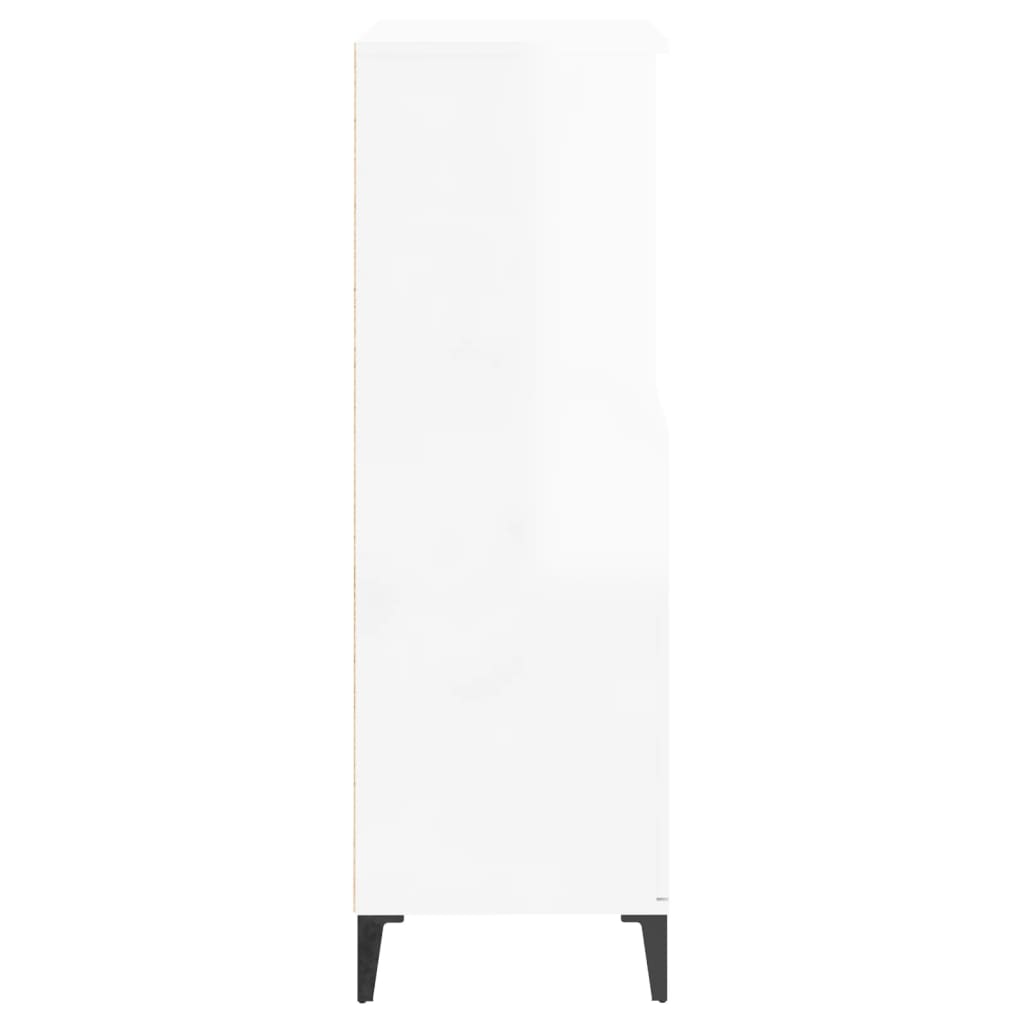 Credenza Bianco Lucido 60x36x110 cm in Legno Multistrato - homemem39