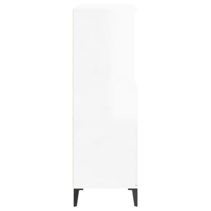 Credenza Bianco Lucido 60x36x110 cm in Legno Multistrato - homemem39