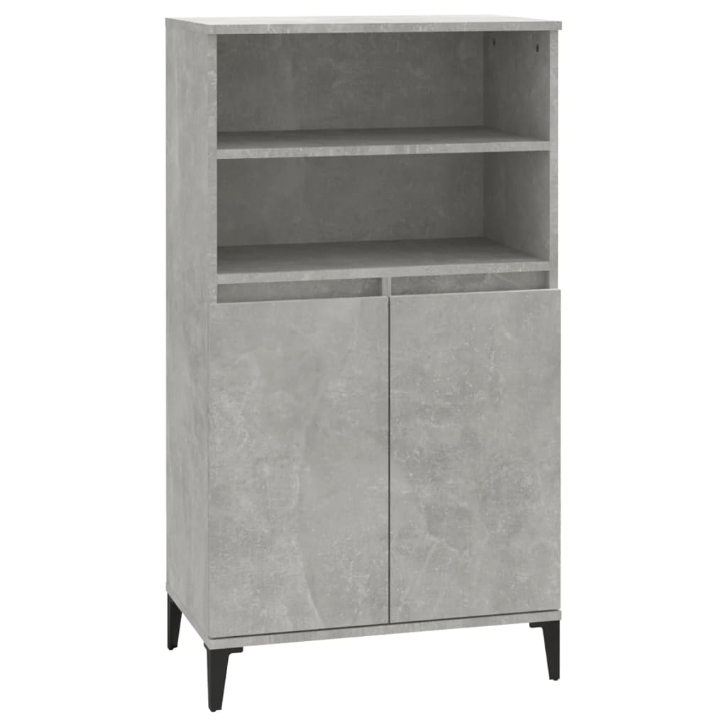 Credenza Grigio Cemento 60x36x110 cm in Legno Multistrato - homemem39