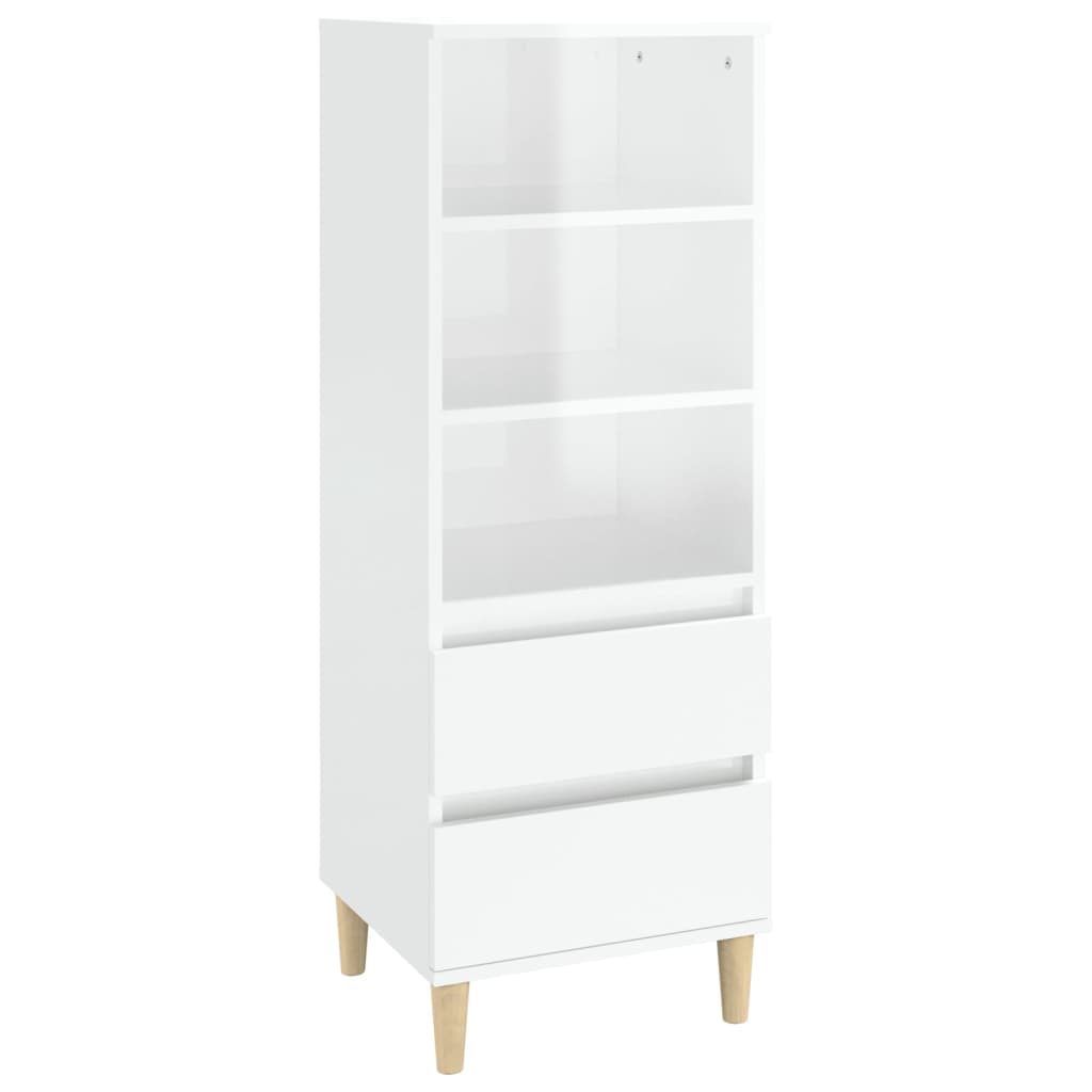 Credenza Bianco Lucido 40x36x110 cm in Legno Multistrato - homemem39