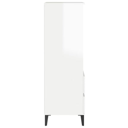 Credenza Bianco Lucido 40x36x110 cm in Legno Multistrato - homemem39