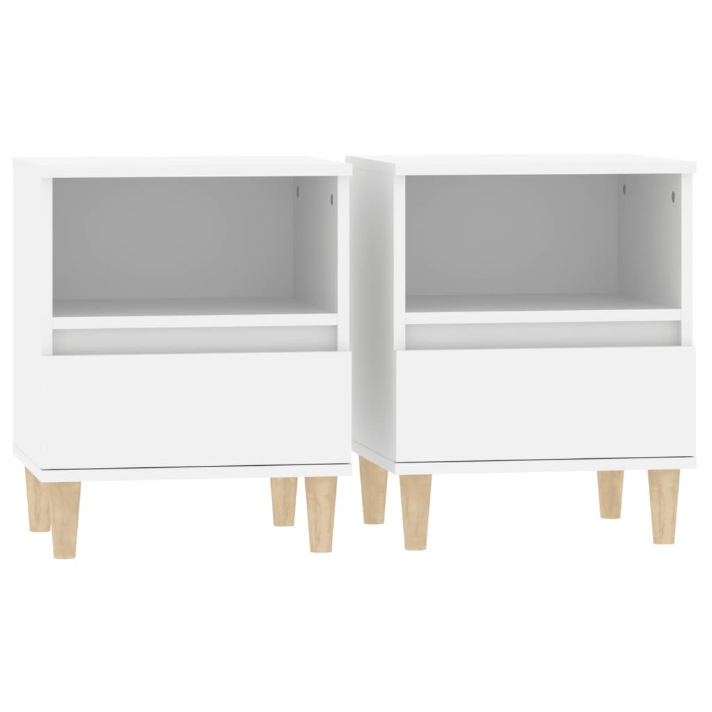 Comodini 2 pz in Bianco 40x35x50 cm - homemem39