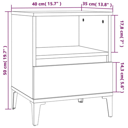 Comodino Bianco Lucido 40x35x50 cm - homemem39