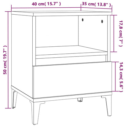 Comodino Rovere Fumo 40x35x50 cm - homemem39