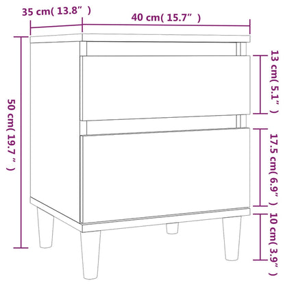 Comodini 2 pz in Bianco 40x35x50 cm - homemem39