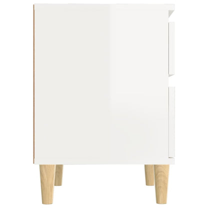 Comodino Bianco Lucido 40x35x50 cm - homemem39