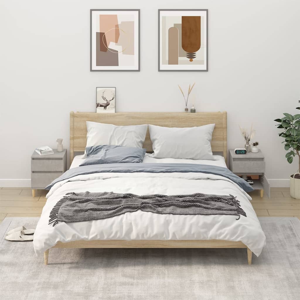 Comodini 2 pz Grigio Cemento 40x35x50 cm - homemem39