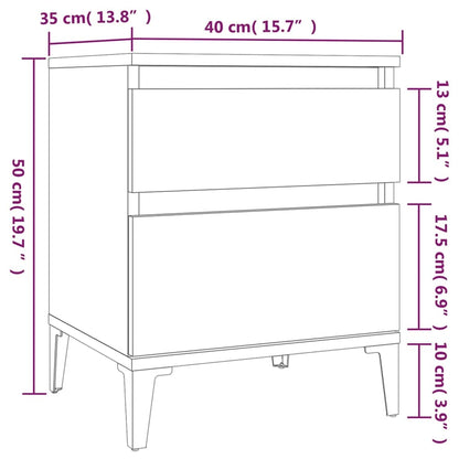 Comodino Bianco Lucido 40x35x50 cm - homemem39