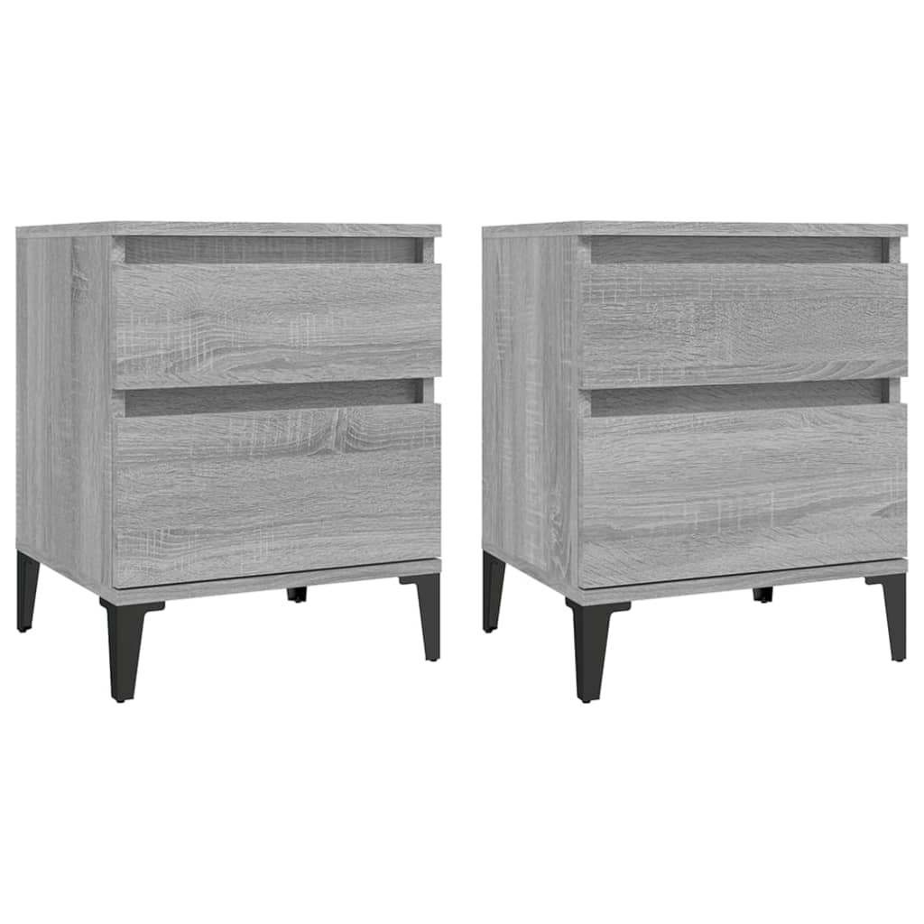 Comodino 2 pz Grigio Sonoma 40x35x50 cm - homemem39