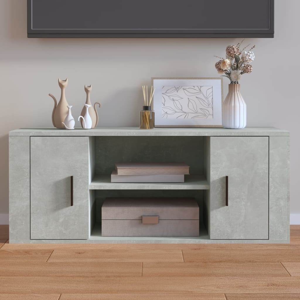 Mobile per TV Grigio Cemento 100x35x40 cm Legno Multistrato - homemem39