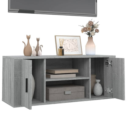 Mobile TV Grigio Sonoma 100x35x40 cm in Legno Multistrato - homemem39