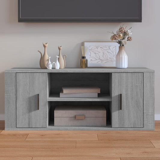 Mobile TV Grigio Sonoma 100x35x40 cm in Legno Multistrato - homemem39