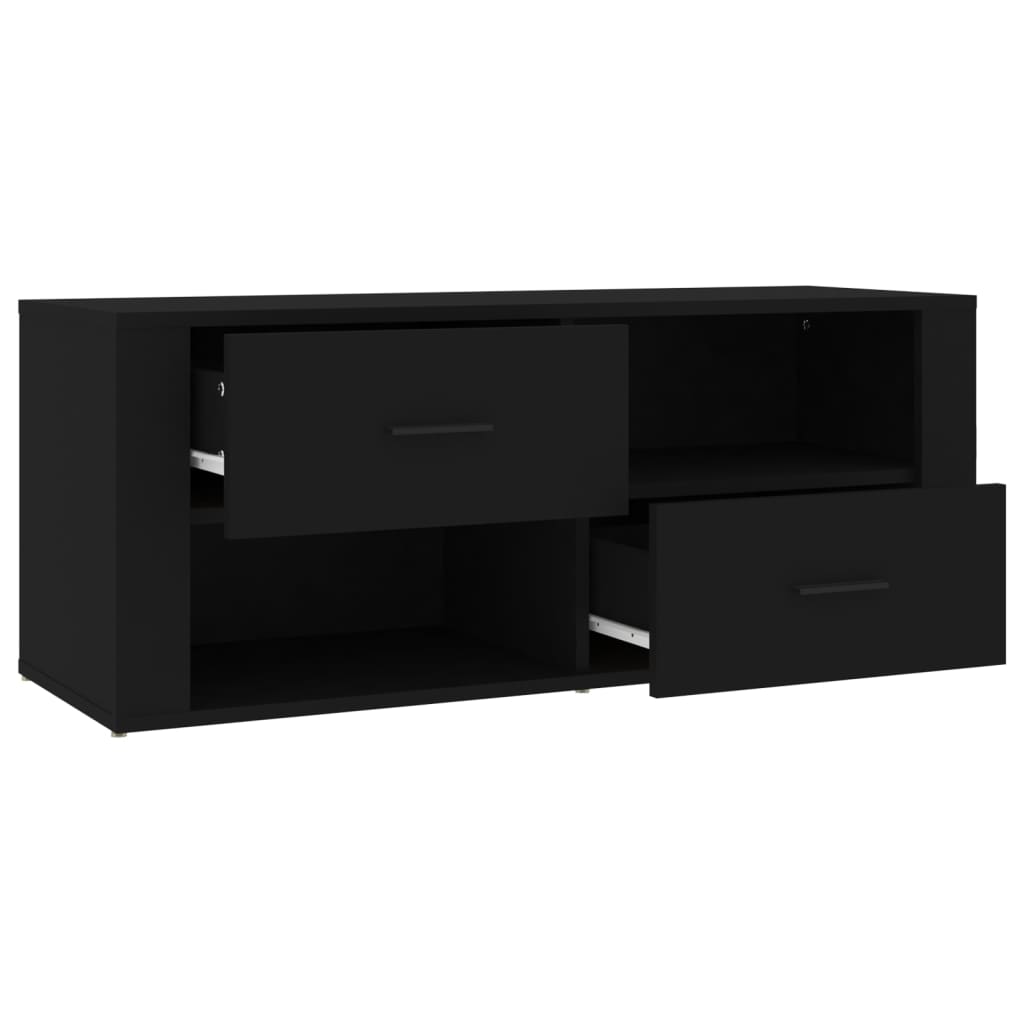 Mobile Porta TV Nero 100x35x40 cm in Legno Multistrato - homemem39