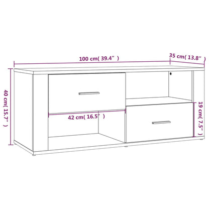 Mobile Porta TV Nero 100x35x40 cm in Legno Multistrato - homemem39