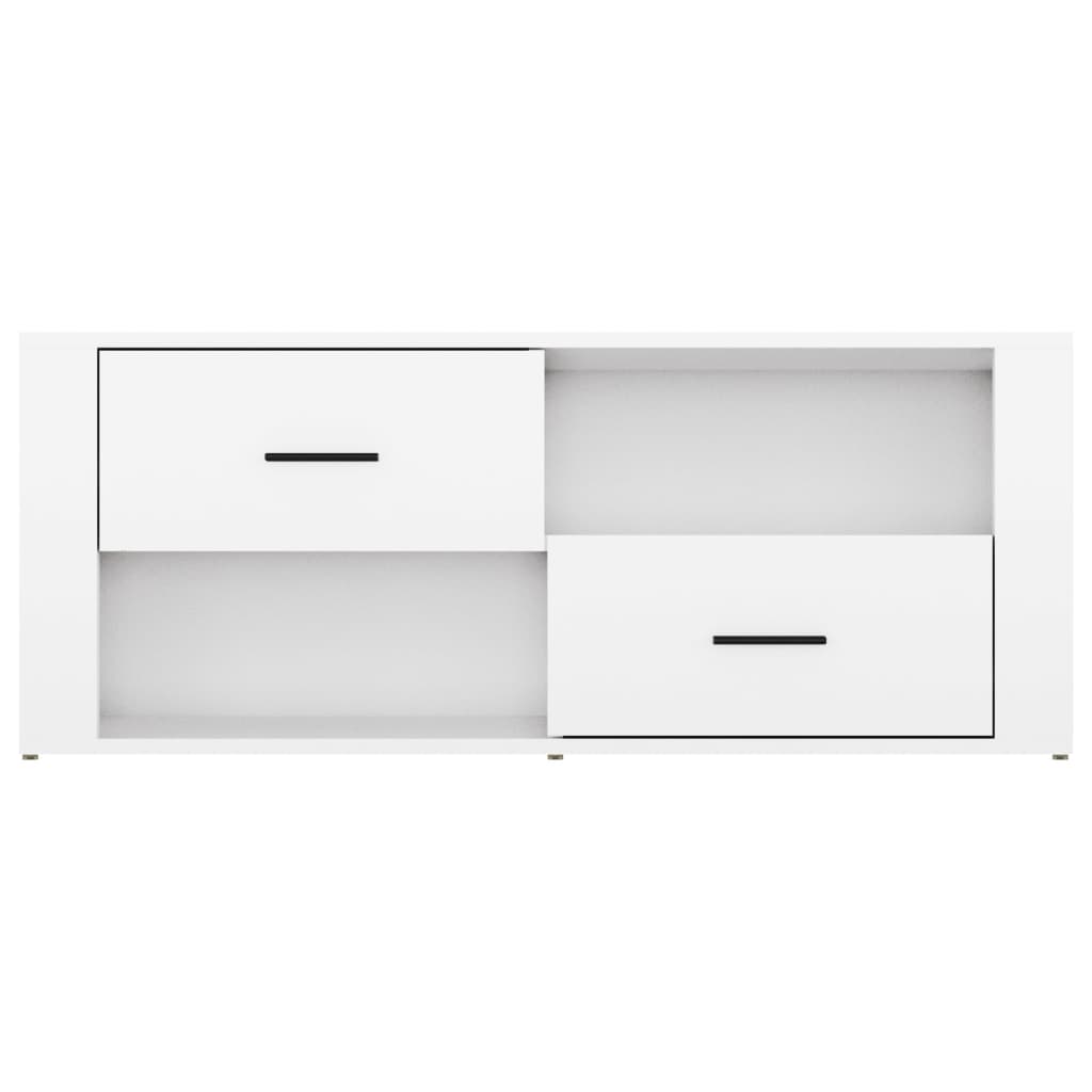 Mobile Porta TV Bianco Lucido 100x35x40 cm in Legno Multistrato - homemem39