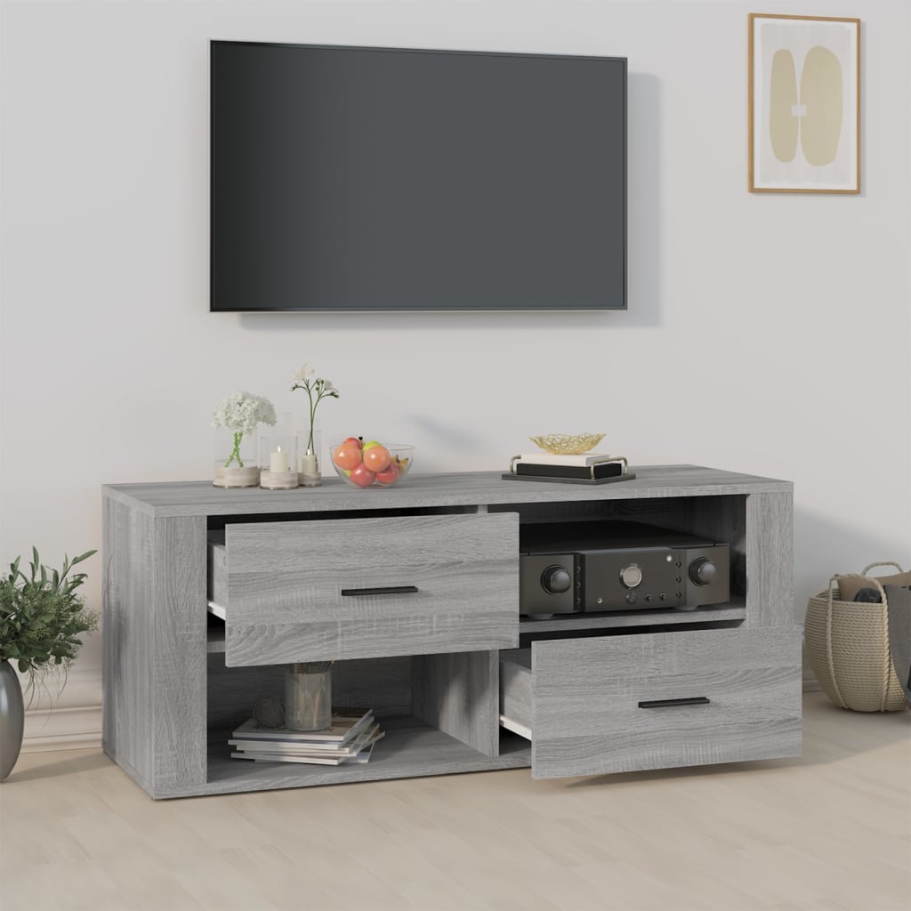 Mobile TV Grigio Sonoma 100x35x40 cm in Legno Multistrato - homemem39