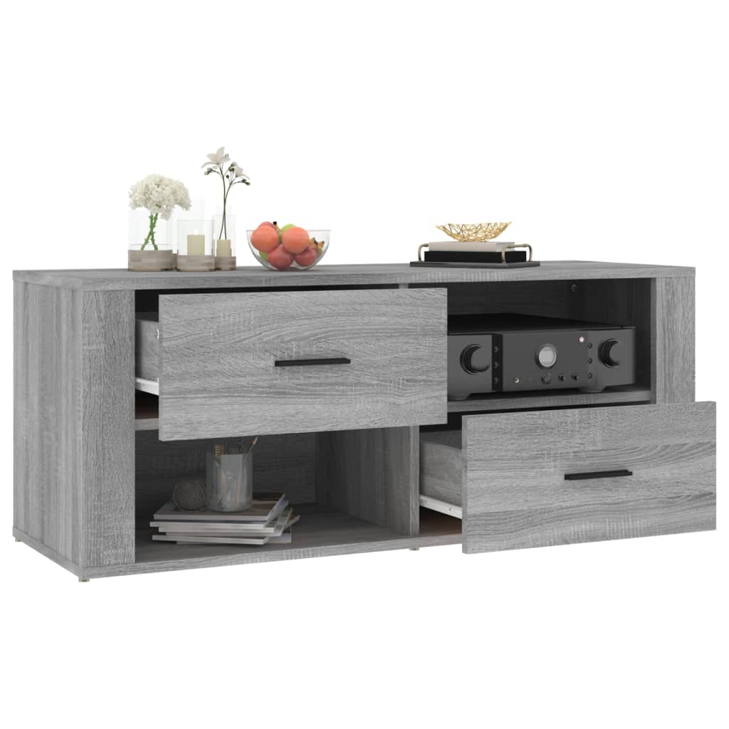 Mobile TV Grigio Sonoma 100x35x40 cm in Legno Multistrato - homemem39