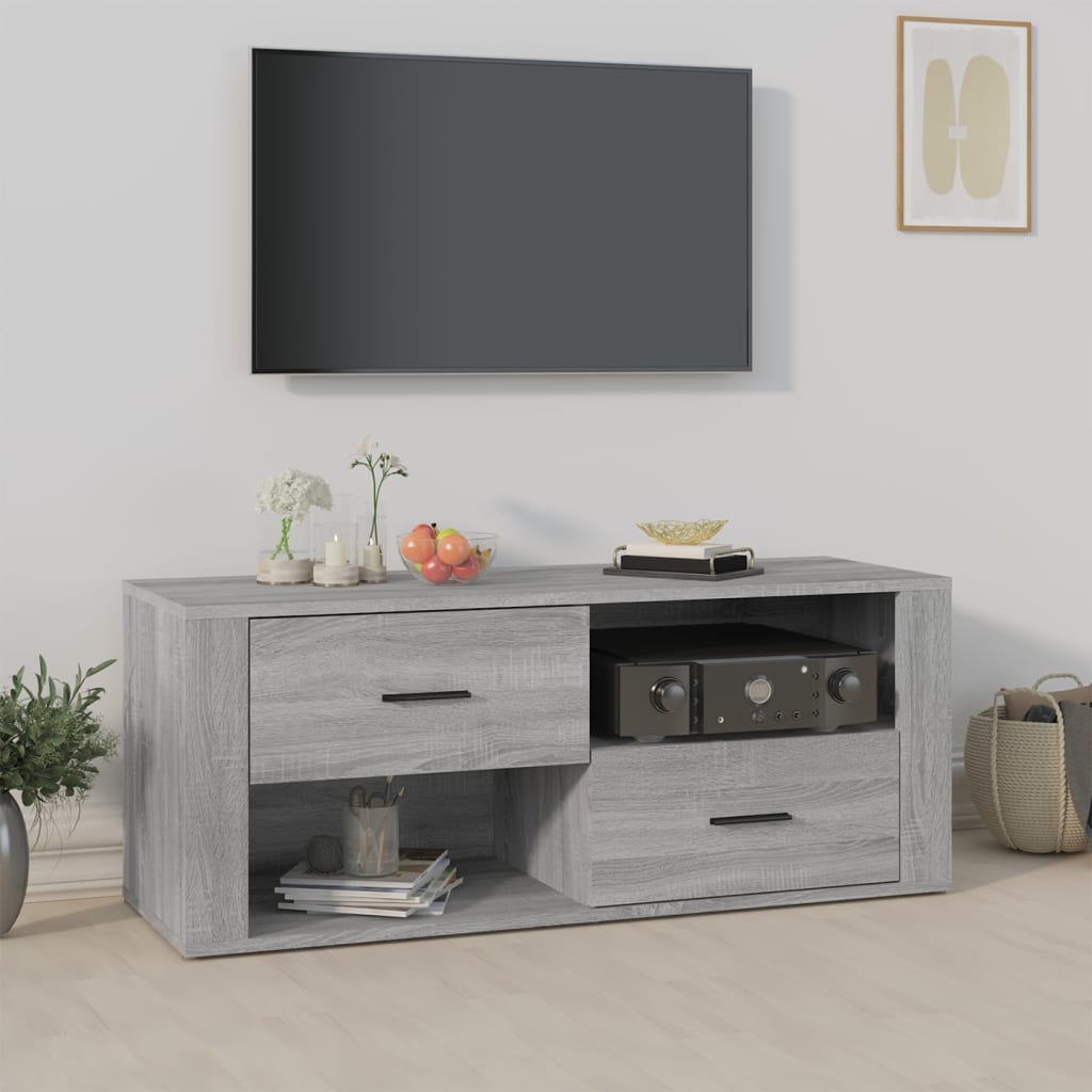 Mobile TV Grigio Sonoma 100x35x40 cm in Legno Multistrato - homemem39