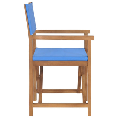 Sedie da Regista 2 pz in Legno Massello di Teak Blu - homemem39