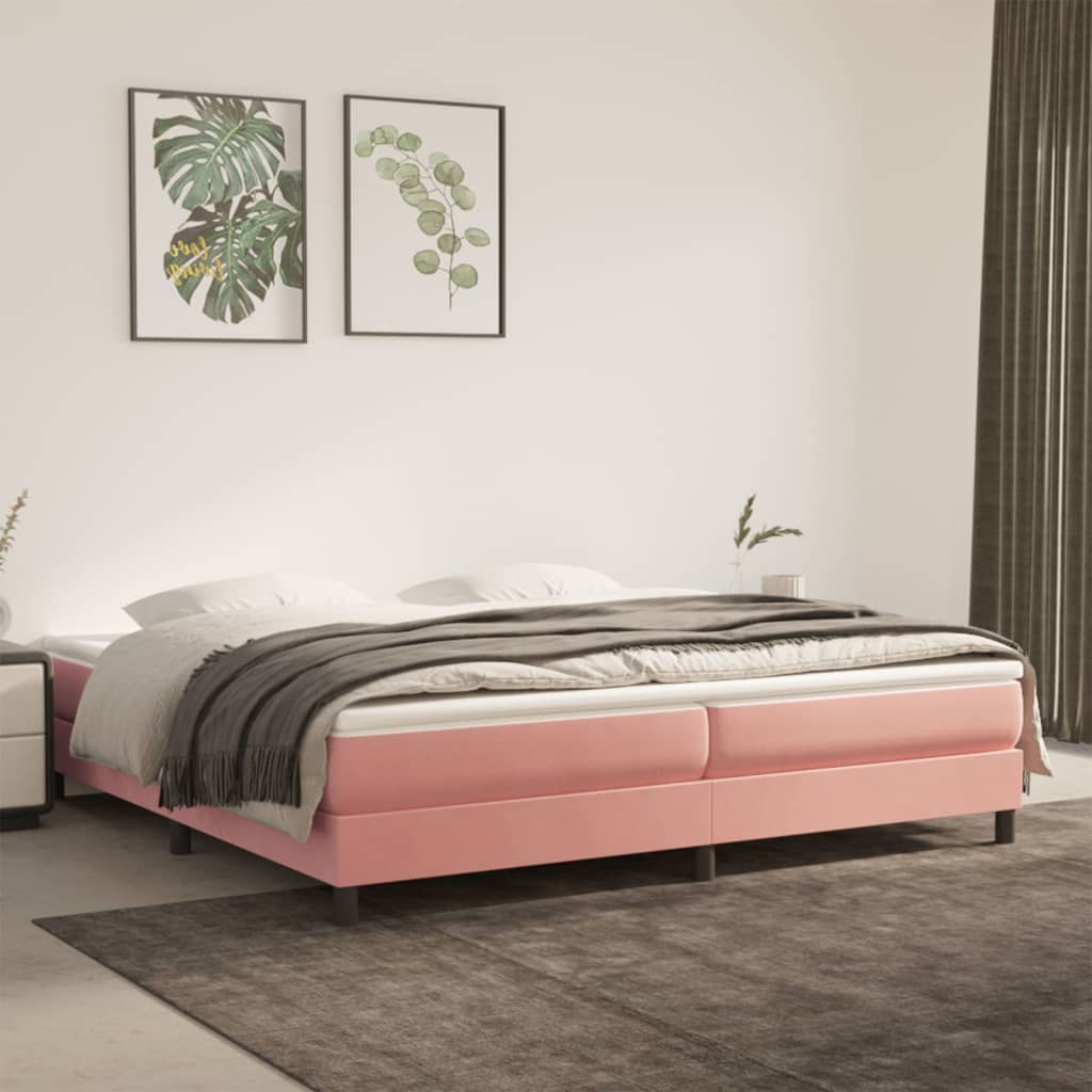 Giroletto a Molle Rosa 200x200 cm in Velluto - homemem39