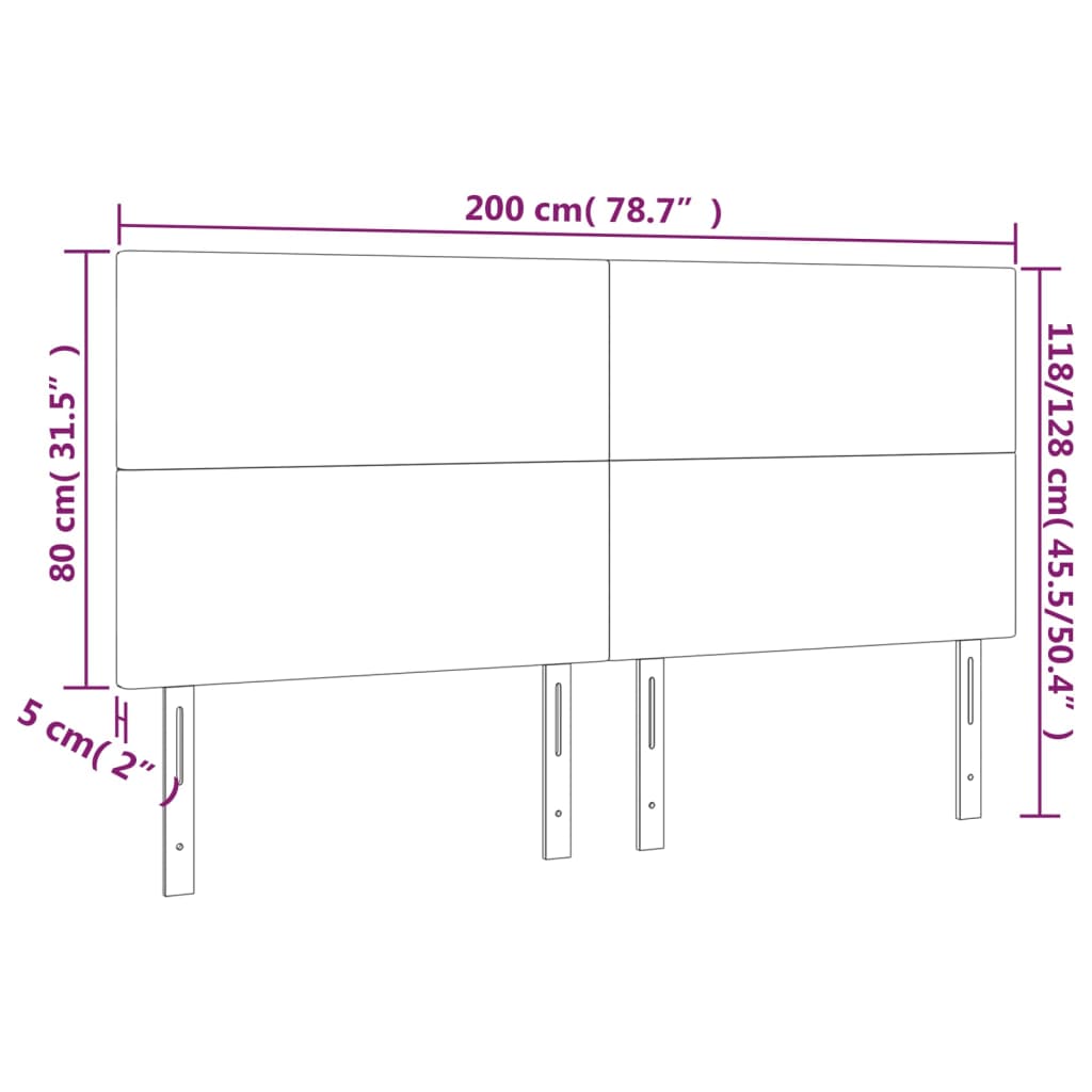 Testiere 4 pz Nero 100x5x78/88 cm in Tessuto - homemem39