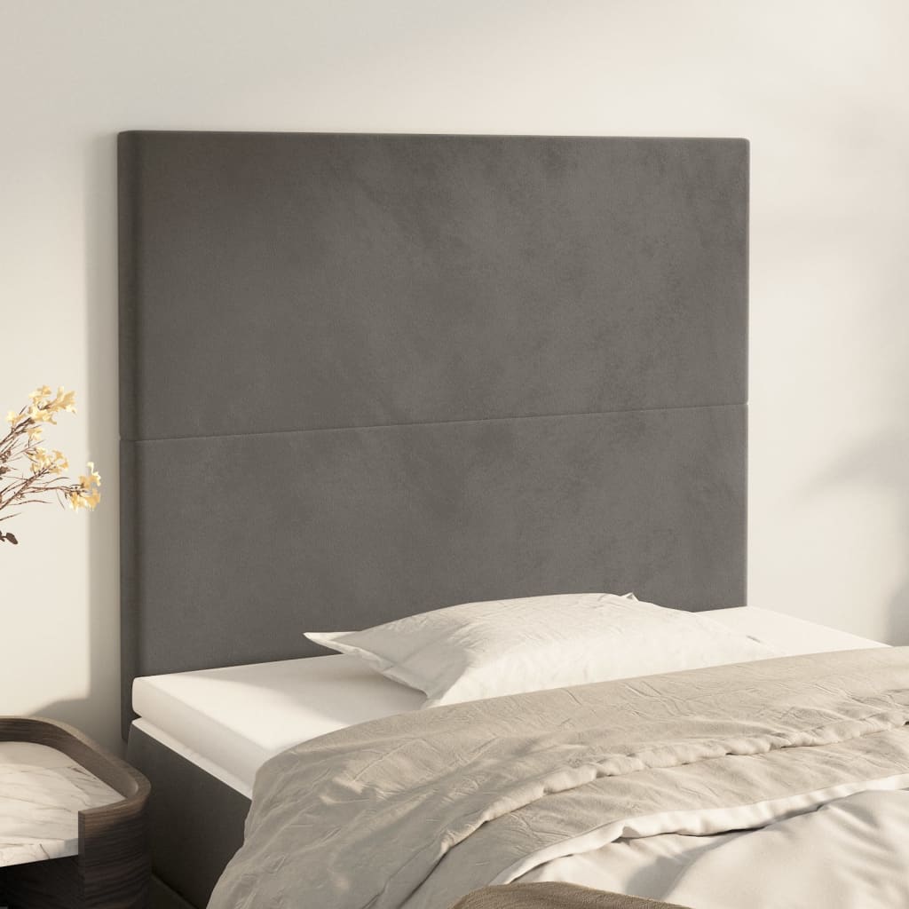 Testiere 2 pz Grigio Scuro 100x5x78/88 cm in Velluto - homemem39