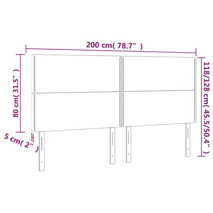 Testiere 4 pz Grigio Scuro 100x5x78/88 cm in Velluto - homemem39