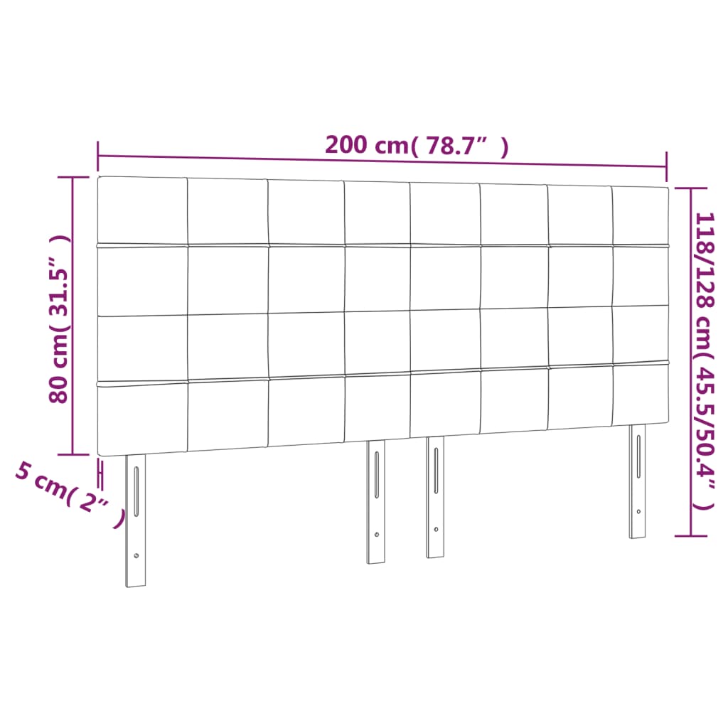 Testiere 4 pz Nero 100x5x78/88 cm in Tessuto - homemem39