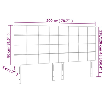 Testiere 4 pz Nero 100x5x78/88 cm in Tessuto - homemem39