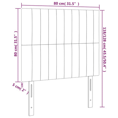 Testiera 2 pz Grigio Scuro 80x5x78/88 cm in Velluto - homemem39