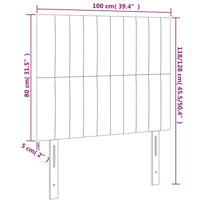 Testiere 2 pz Grigio Scuro 100x5x78/88 cm in Velluto - homemem39