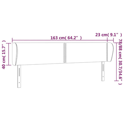 Testiera ad Orecchio Grigio Chiaro 163x23x78/88 cm in Tessuto - homemem39