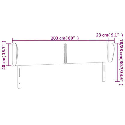 Testiera ad Orecchio Nera 203x23x78/88 cm in Tessuto - homemem39