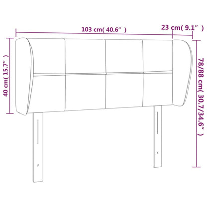 Testiera ad Orecchio Nera 103x23x78/88 cm in Tessuto - homemem39