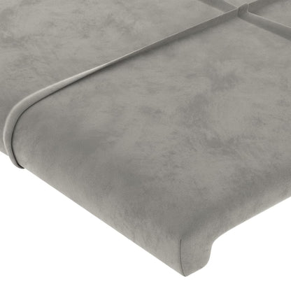 Testiera ad Orecchio Grigio Chiaro 83x23x78/88 cm in Velluto - homemem39