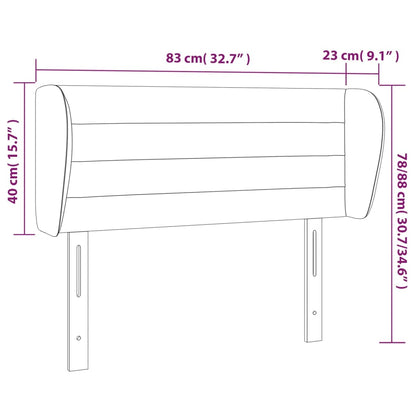 Testiera ad Orecchio Grigio Chiaro 83x23x78/88 cm in Tessuto - homemem39