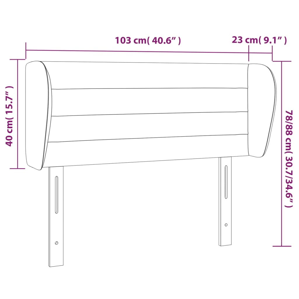 Testiera ad Orecchio Crema 103x23x78/88 cm in Tessuto - homemem39