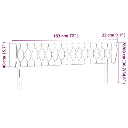 Testiera ad Orecchio Grigio Scuro 183x23x78/88 cm in Tessuto - homemem39