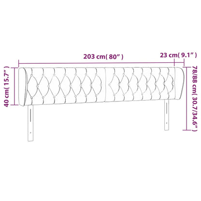 Testiera ad Orecchio Grigio Chiaro 203x23x78/88 cm in Tessuto - homemem39