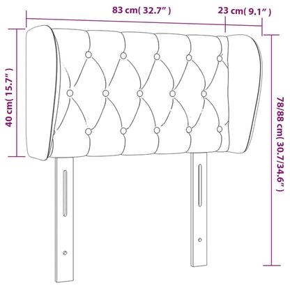 Testiera ad Orecchio Grigio Chiaro 83x23x78/88 cm in Velluto - homemem39