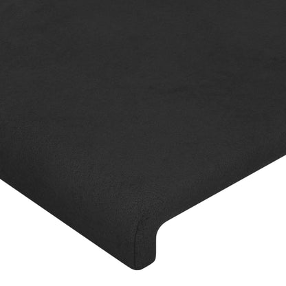 Testiera ad Orecchio Nera 103x23x118/128 cm in Velluto - homemem39