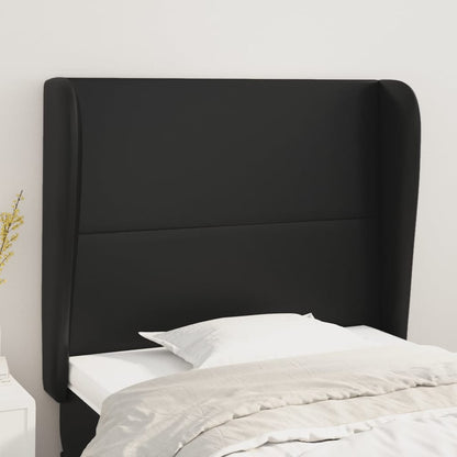 Testiera ad Orecchio Nera 93x23x118/128 cm in Similpelle - homemem39