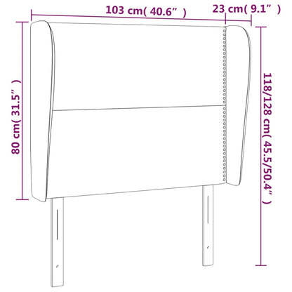 Testiera ad Orecchio Blu 103x23x118/128 cm in Tessuto - homemem39