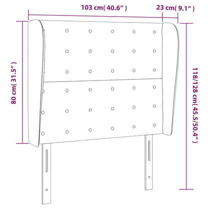 Testiera ad Orecchio Grigio Chiaro 103x23x118/128 cm in Velluto - homemem39