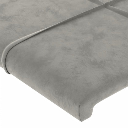 Testiera ad Orecchio Grigio Chiaro 203x16x78/88 cm in Velluto - homemem39