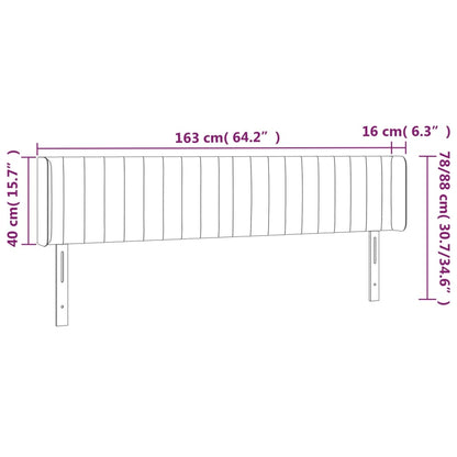 Testiera ad Orecchio Grigio Scuro 163x16x78/88 cm in Velluto - homemem39