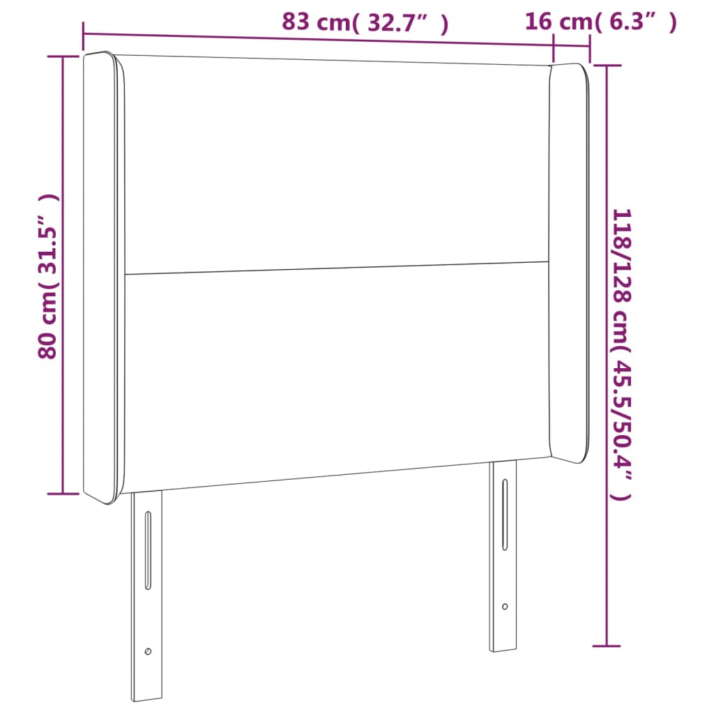 Testiera ad Orecchio Marrone Scuro 83x16x118/128 cm in Tessuto - homemem39