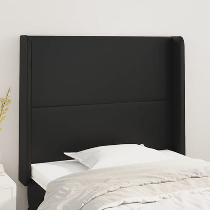 Testiera ad Orecchio Nera 93x16x118/128 cm in Similpelle - homemem39