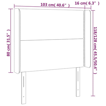 Testiera ad Orecchio Tortora 103x16x118/128 cm in Tessuto - homemem39